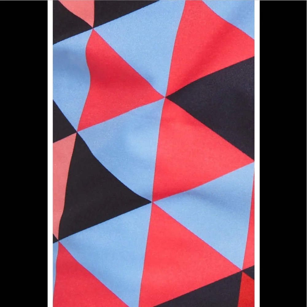 Psycho Bunny Red Blue Black Geometric Swim Trunks